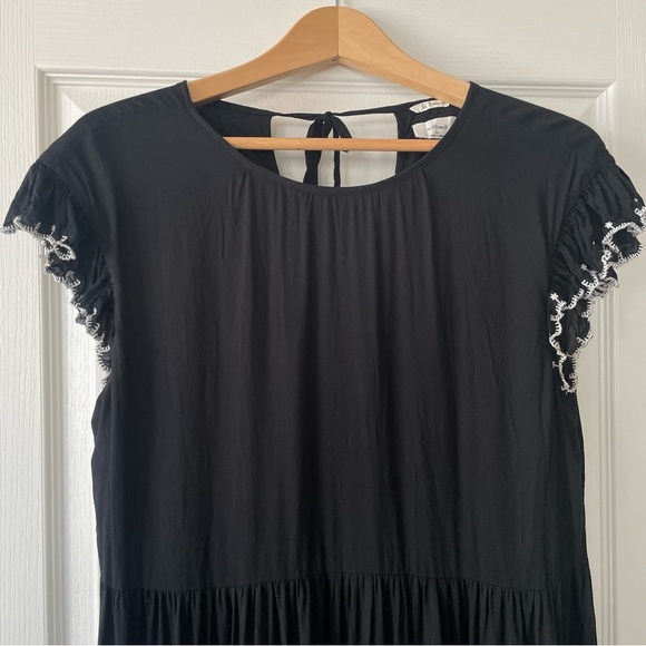 SOLD Aritzia WILFRED x LA BOHÈME Sidonie Dress Black with White Trim Size XS - Picture 4 of 10